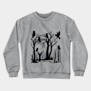 Mysterious Owls in Silhouette Crewneck Sweatshirt